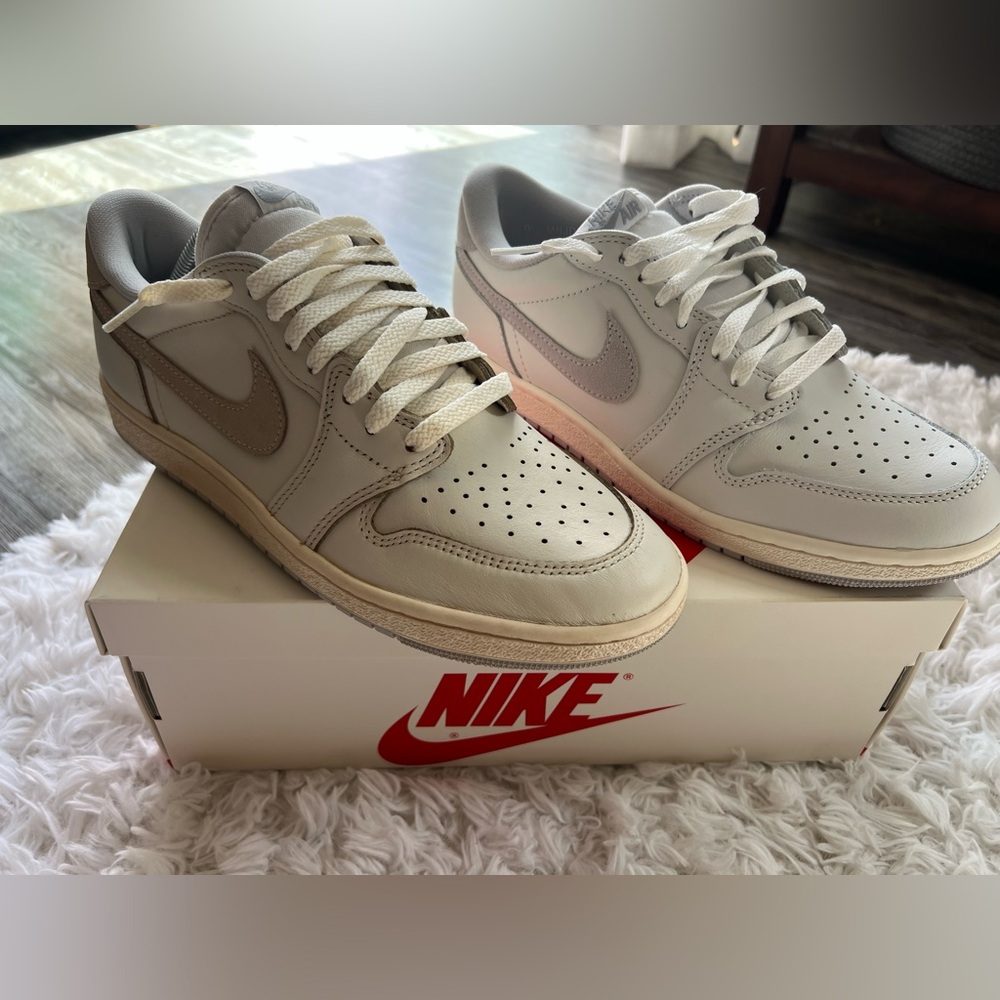 Air Jordan 1 Low '85 OG Custom Vintage ‘Neutral Grey' Sneakers, Size 10 - Picture 9 of 16